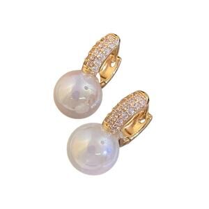 Retail $30 Mermaid style Zircon Gold Plated Earrings*NEW & Lightweight